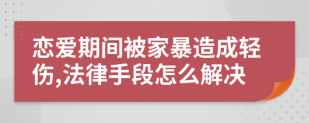 恋爱期间被家暴造成轻伤,法律手段怎么解决