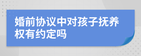 婚前协议中对孩子抚养权有约定吗