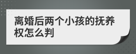 离婚后两个小孩的抚养权怎么判