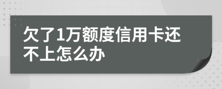 欠了1万额度信用卡还不上怎么办