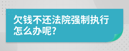 欠钱不还法院强制执行怎么办呢?