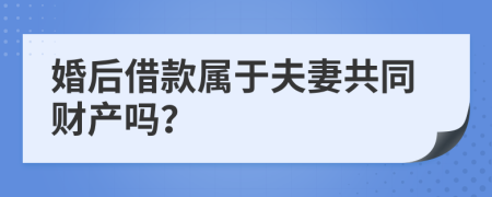 婚后借款属于夫妻共同财产吗？