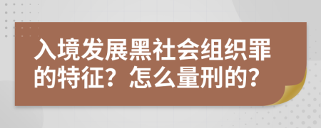 入境发展黑社会组织罪的特征？怎么量刑的？