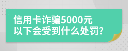 信用卡诈骗5000元以下会受到什么处罚？