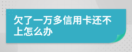 欠了一万多信用卡还不上怎么办