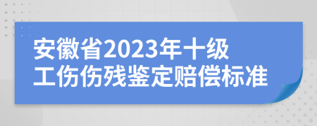 安徽省2023年十级工伤伤残鉴定赔偿标准