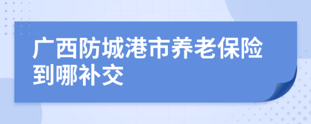 广西防城港市养老保险到哪补交