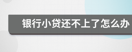 银行小贷还不上了怎么办