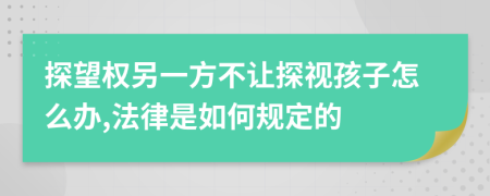 探望权另一方不让探视孩子怎么办,法律是如何规定的