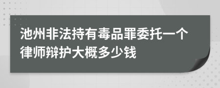 池州非法持有毒品罪委托一个律师辩护大概多少钱