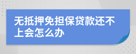 无抵押免担保贷款还不上会怎么办