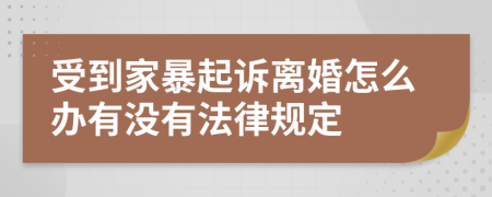 受到家暴起诉离婚怎么办有没有法律规定