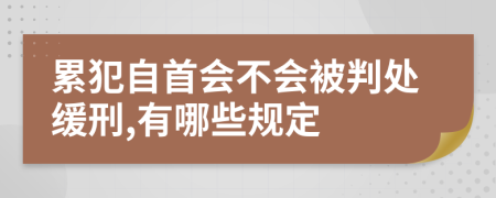 累犯自首会不会被判处缓刑,有哪些规定