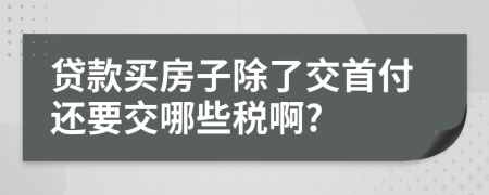 贷款买房子除了交首付还要交哪些税啊?