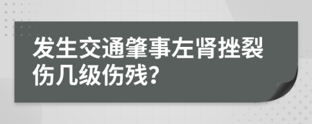 发生交通肇事左肾挫裂伤几级伤残？