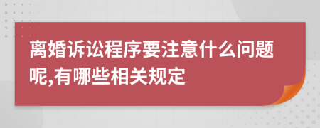 离婚诉讼程序要注意什么问题呢,有哪些相关规定