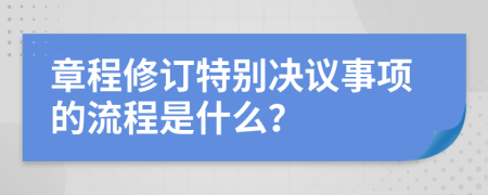 章程修订特别决议事项的流程是什么？