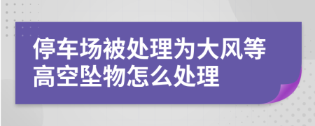 停车场被处理为大风等高空坠物怎么处理