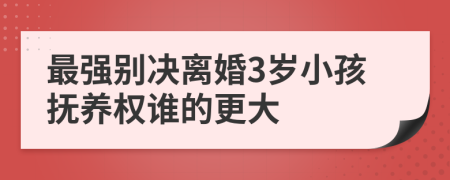 最强别决离婚3岁小孩抚养权谁的更大