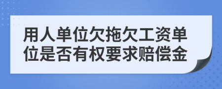 用人单位欠拖欠工资单位是否有权要求赔偿金