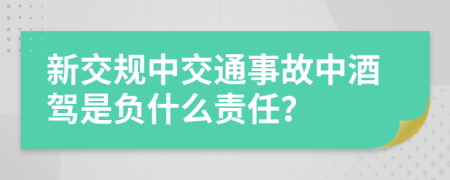 新交规中交通事故中酒驾是负什么责任？