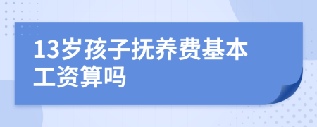 13岁孩子抚养费基本工资算吗