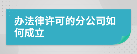 办法律许可的分公司如何成立