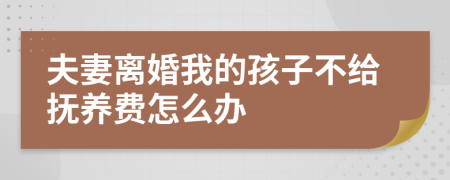 夫妻离婚我的孩子不给抚养费怎么办