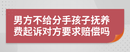 男方不给分手孩子抚养费起诉对方要求赔偿吗