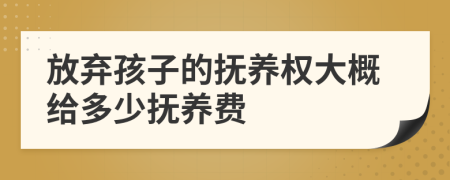放弃孩子的抚养权大概给多少抚养费