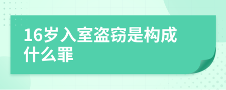 16岁入室盗窃是构成什么罪