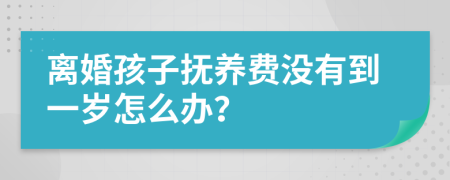 离婚孩子抚养费没有到一岁怎么办？