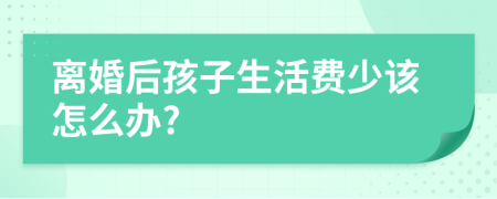 离婚后孩子生活费少该怎么办?