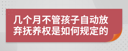 几个月不管孩子自动放弃抚养权是如何规定的