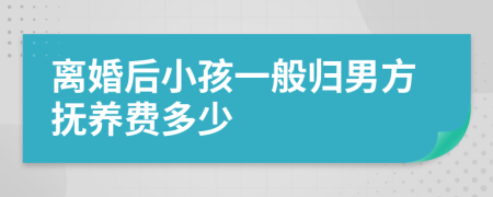 离婚后小孩一般归男方抚养费多少