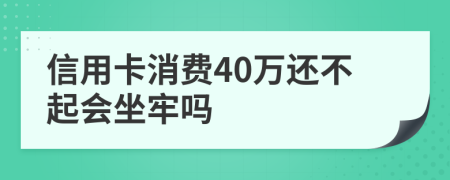 信用卡消费40万还不起会坐牢吗