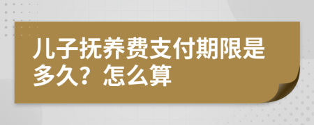 儿子抚养费支付期限是多久？怎么算