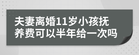 夫妻离婚11岁小孩抚养费可以半年给一次吗