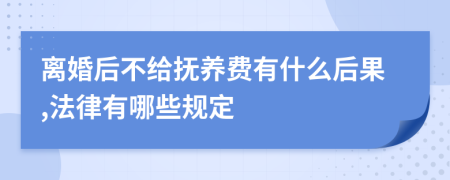 离婚后不给抚养费有什么后果,法律有哪些规定
