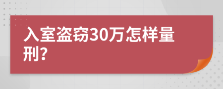 入室盗窃30万怎样量刑？