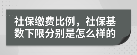 社保缴费比例，社保基数下限分别是怎么样的