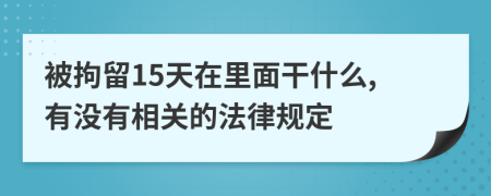 被拘留15天在里面干什么,有没有相关的法律规定