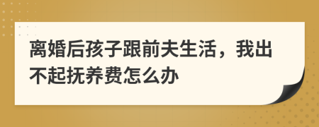 离婚后孩子跟前夫生活，我出不起抚养费怎么办