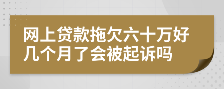 网上贷款拖欠六十万好几个月了会被起诉吗