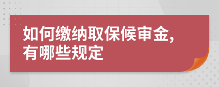 如何缴纳取保候审金,有哪些规定