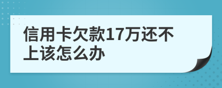 信用卡欠款17万还不上该怎么办