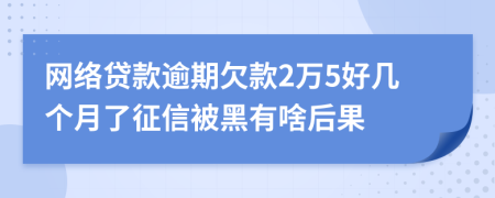 网络贷款逾期欠款2万5好几个月了征信被黑有啥后果