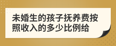 未婚生的孩子抚养费按照收入的多少比例给