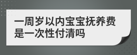 一周岁以内宝宝抚养费是一次性付清吗