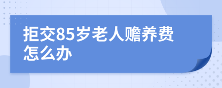 拒交85岁老人赡养费怎么办